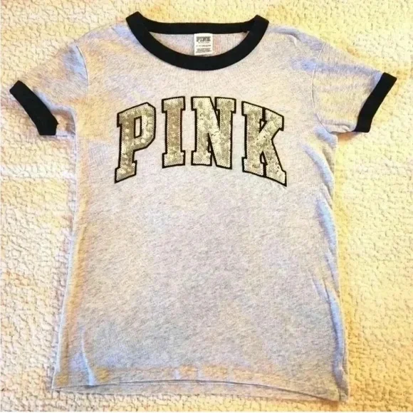 RARE! Y2K VS pink bling T-shirt, XS - Picture 6 of 6
